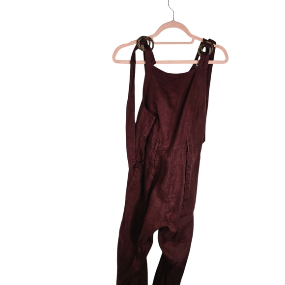 Free People Linen Jumpsuit Utility One Piece Overalls - Picture 7 of 14